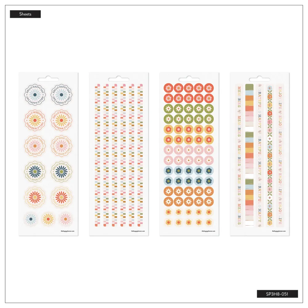 Happy Planner Simple Joys stickers déco 8 planches 176 pièces