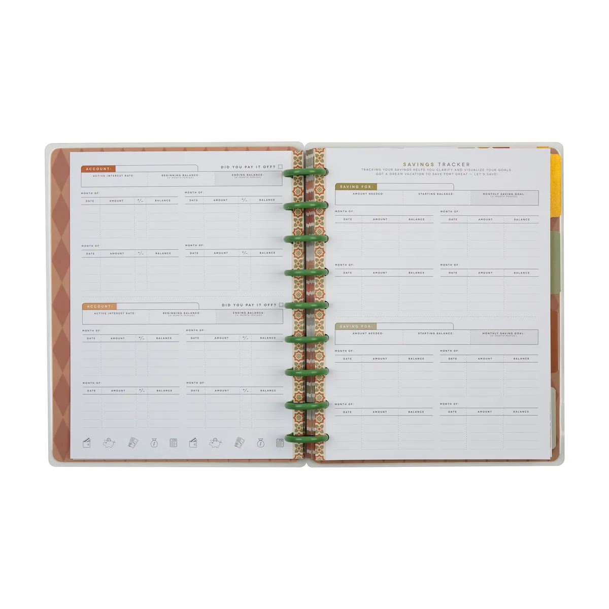 Happy Planner Reflect & Grow Classic journal budget guidé 80 feuilles