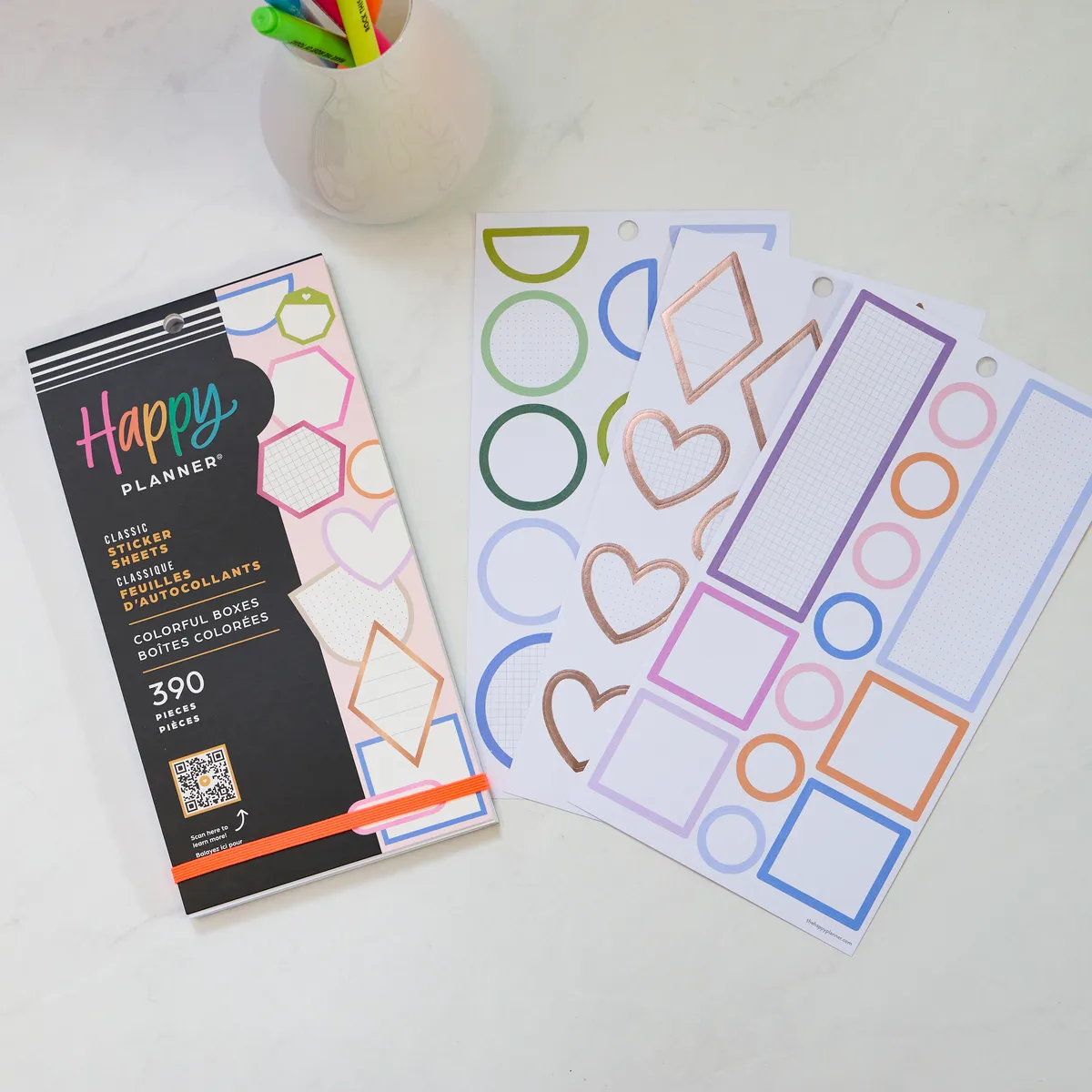 Happy Planner Bright Colorful Boxes stickers Classic 390 autocollants