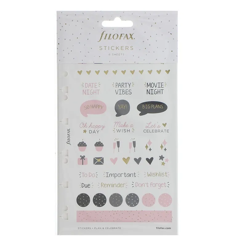 Filofax Confetti stickers agenda A5 Personal repositionnables