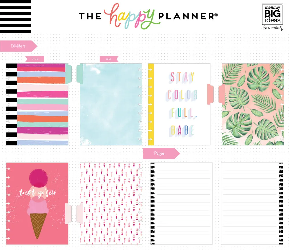 Happy Planner Tropical carnet à disques ligné 60 feuilles