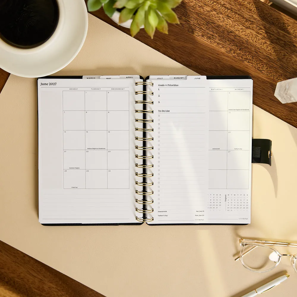 Happy Planner Citrine Midnight 2027 agenda A5 pro 12 mois