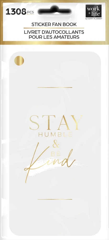 Happy Planner Work Life stickers dorés éventail 12 feuilles