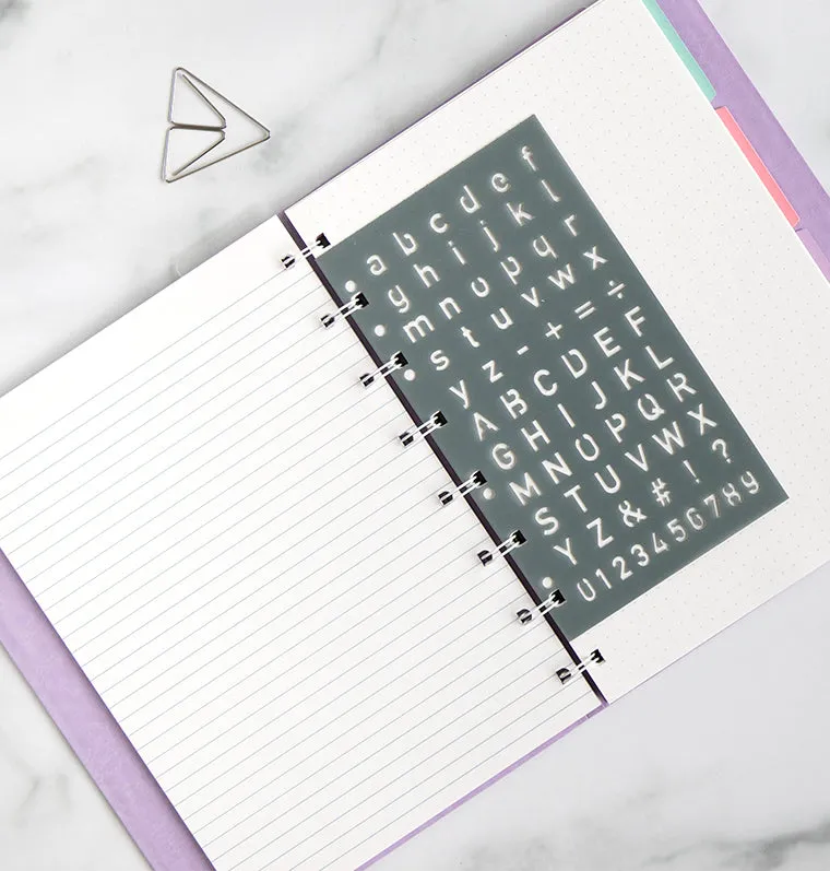 Filofax Classic pochoir lettres stencil A5 Personal