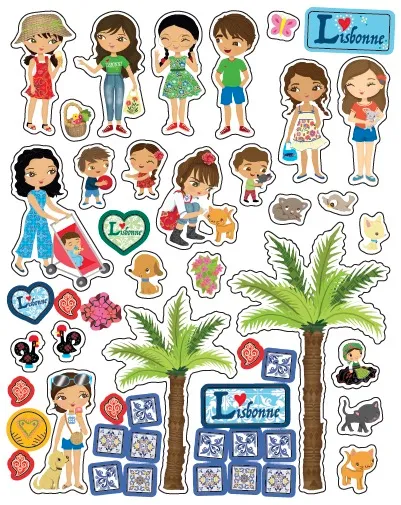 Minimiki Ma ville à décorer Rosa à Lisbonne stickers