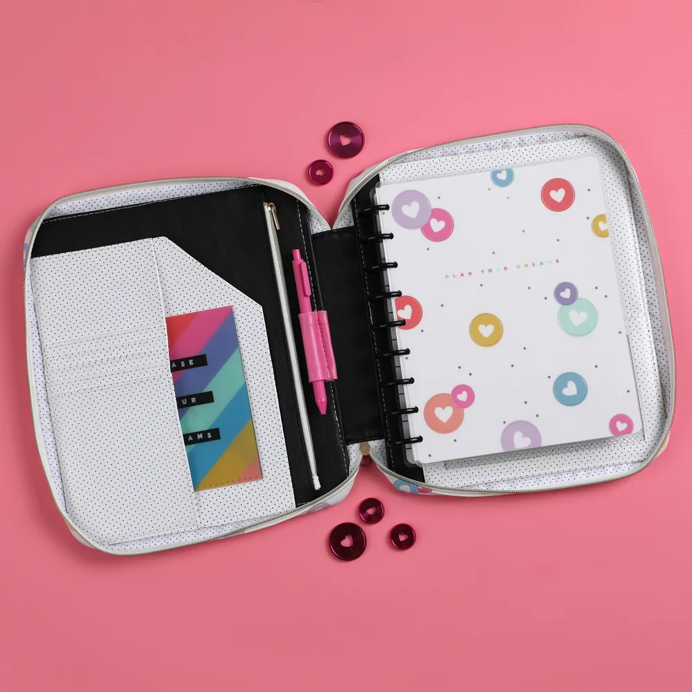 Happy Planner Happy Brights housse zippée Classic simili cuir