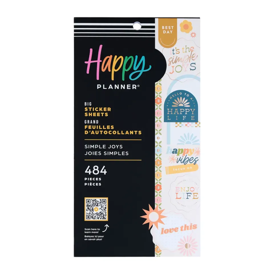 Happy Planner Simple Joys Big stickers 484 pièces