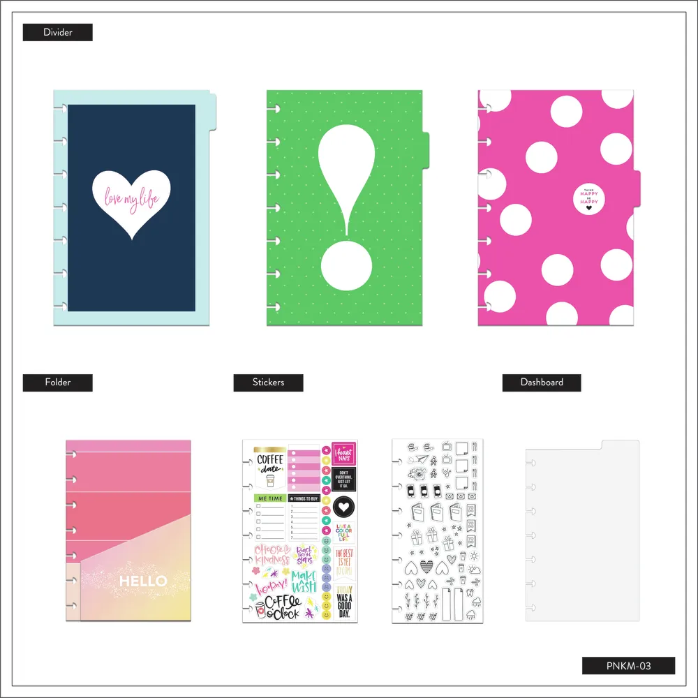 Happy Planner Think Happy Dot Grid Mini Notebook Kit carnet pointillé