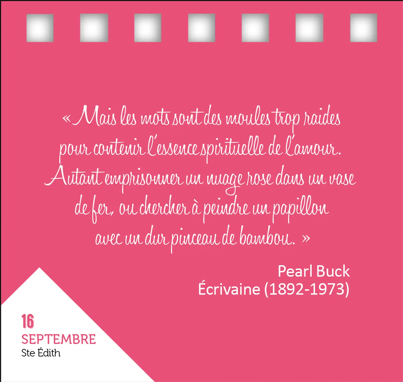 Frigobloc 365 jours calendrier rose citations