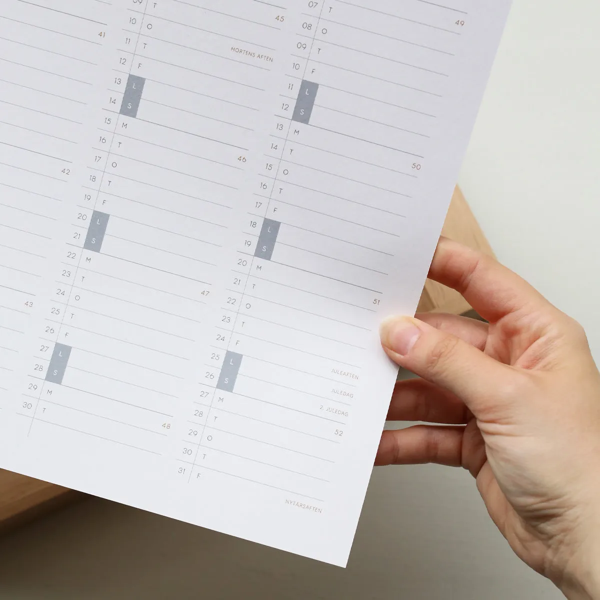 Kartotek Kalender 2027 calendrier mural A3 danois