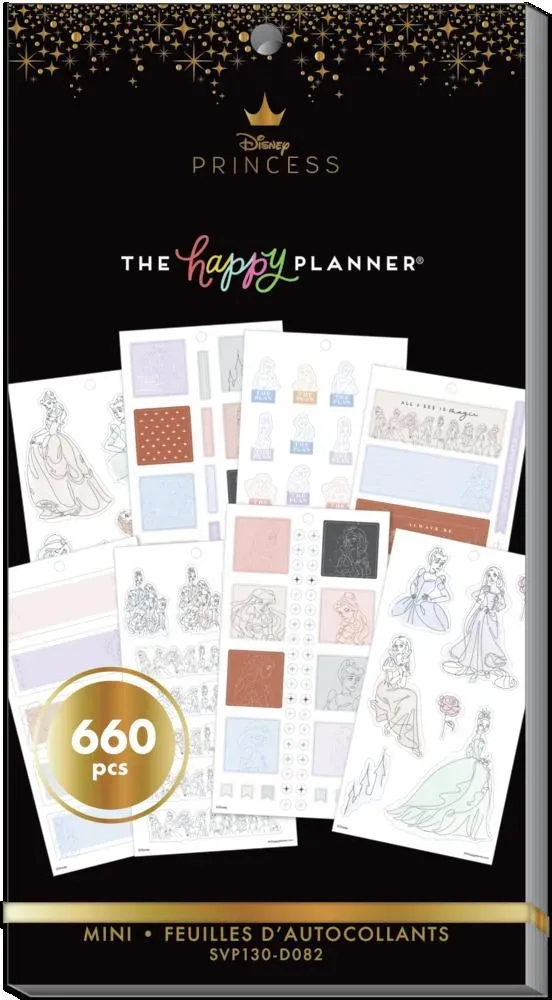 Happy Planner Princess Elegance stickers Mini 660 stickers pastel