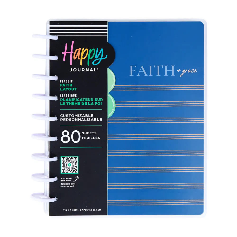 Happy Planner Coastal Faith journal guidé foi 80 feuilles