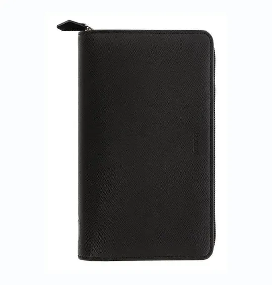 Filofax Saffiano Personal organiseur zip noir RFID