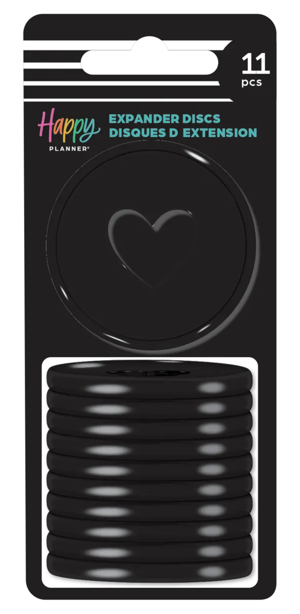 Happy Planner Expander disques extension noirs 44 mm lot de 11