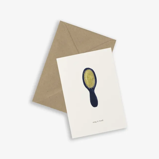 Kartotek Hair Brush carte de vœux sing it loud