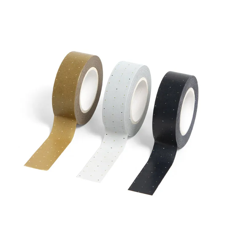 Filofax Moonlight washi tape set 3 rouleaux or