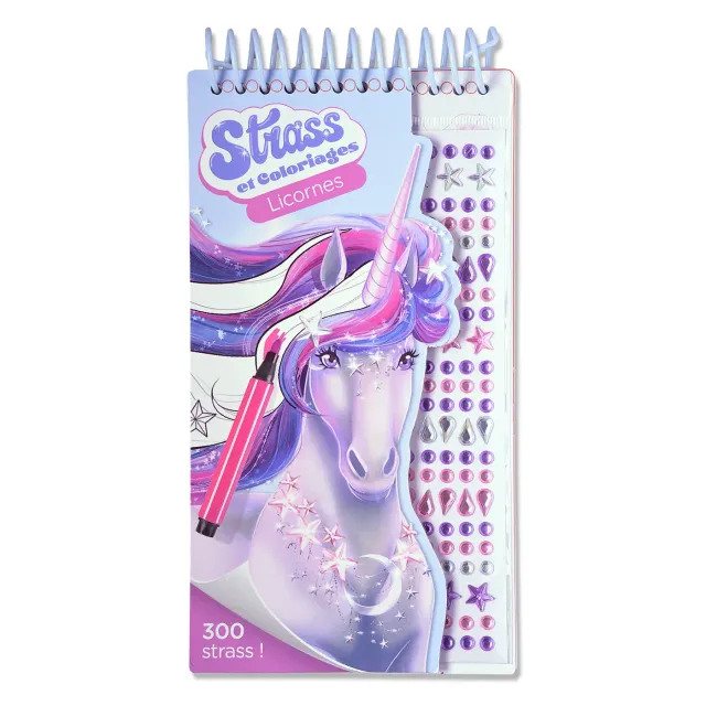 Frigobloc Strass et coloriages Licornes cahier 40 modèles