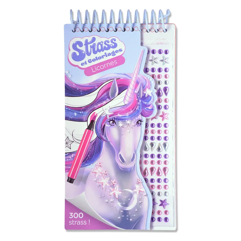 Frigobloc Strass et coloriages Licornes cahier 40 modèles