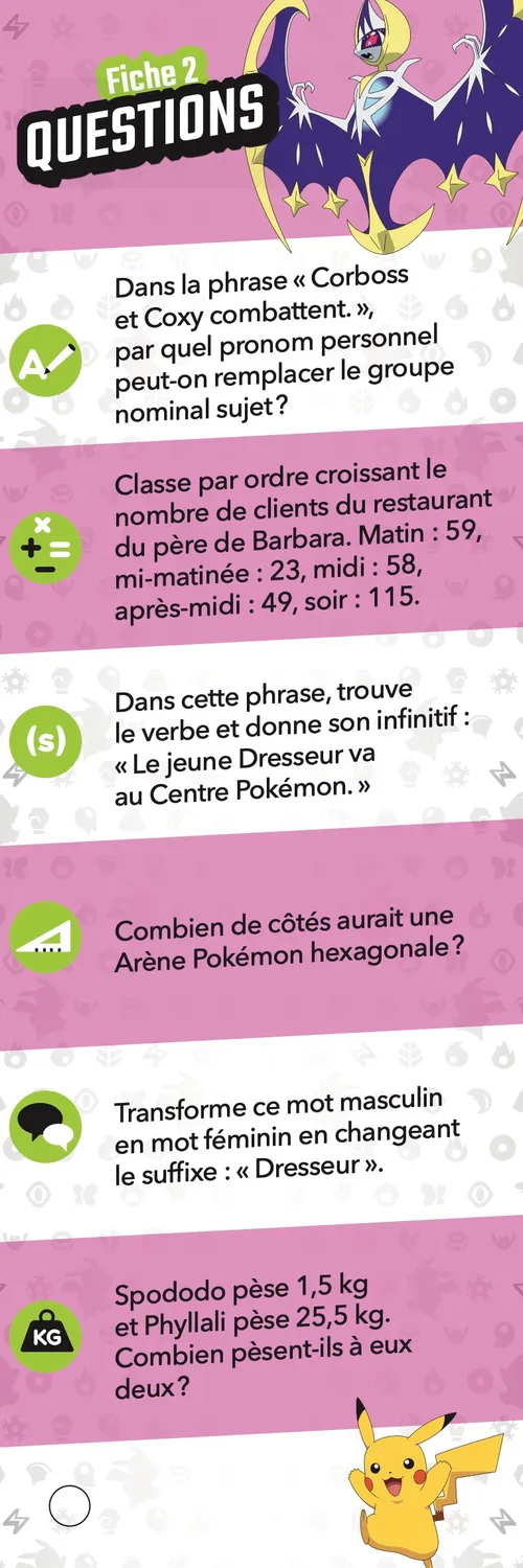 Les Incollables Pokémon Je rentre en CM2 éventail quiz 9/10 ans