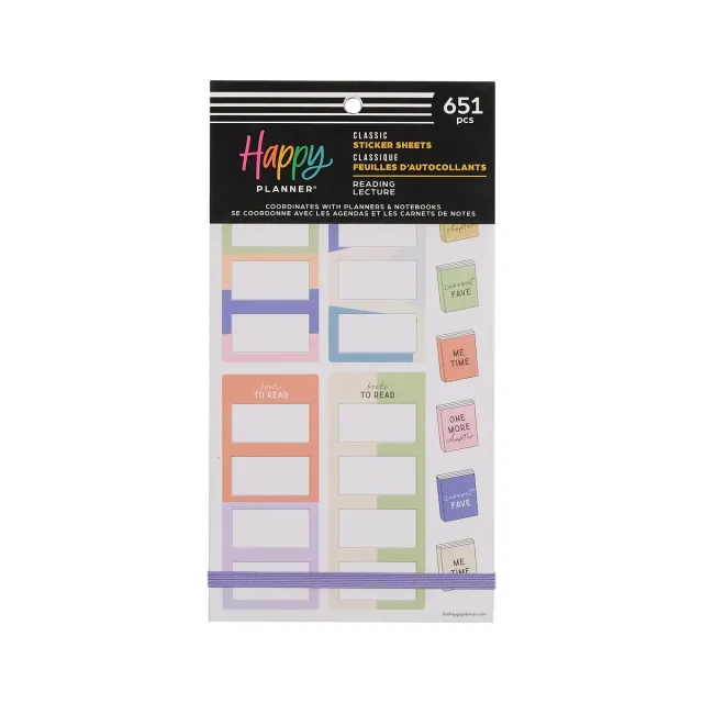 Happy Planner Reading Value Pack stickers lecture dorés 651 pièces