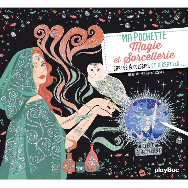 Frigobloc Pochette Magie et sorcellerie cartes à gratter licornes