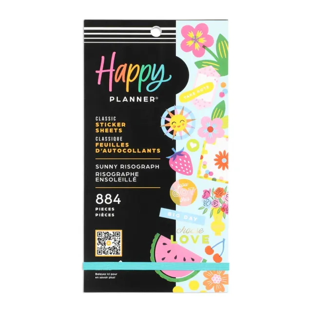 Happy Planner Sunny Risograph stickers 884 pièces 30 feuilles