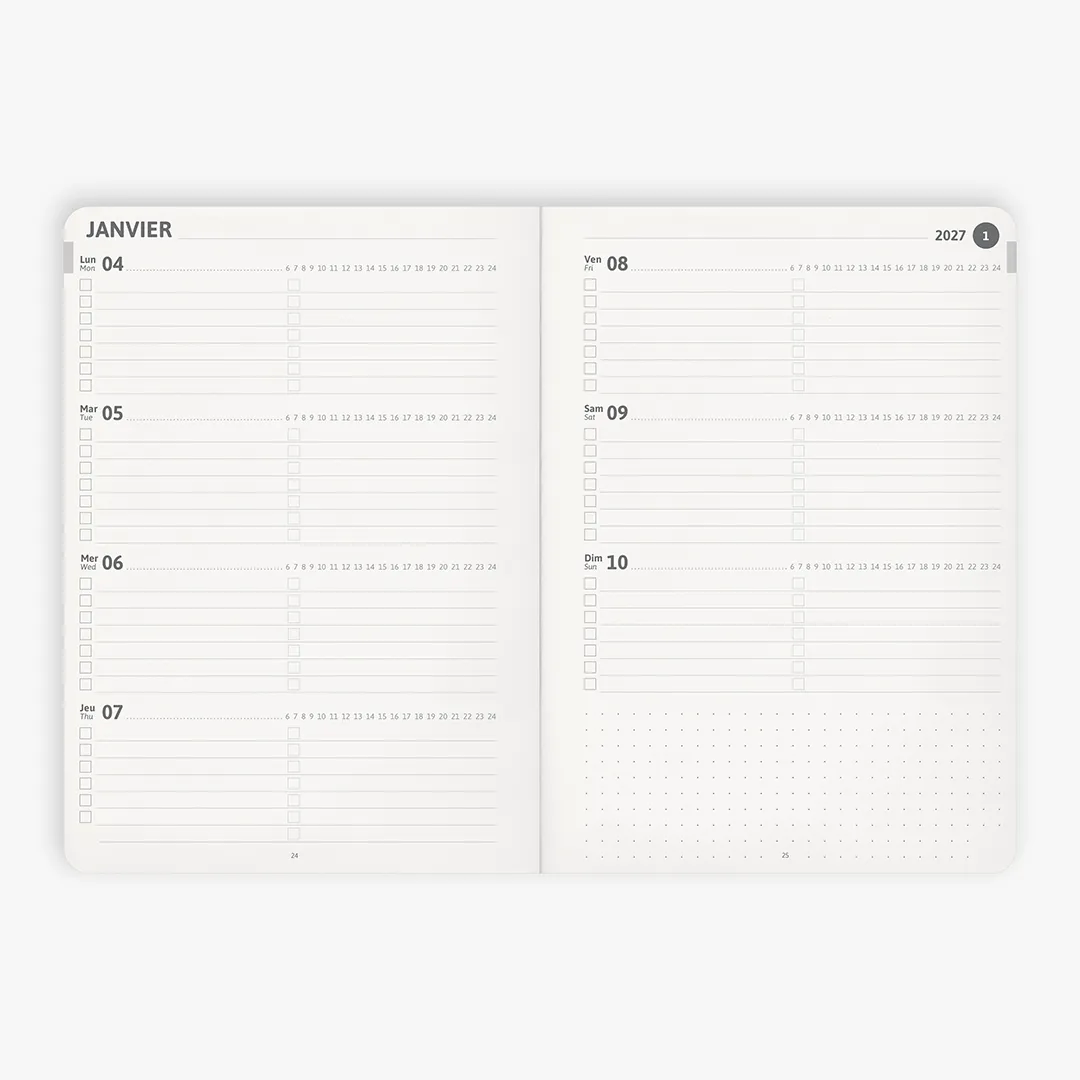 My365 Simple bullet agenda semainier 2027 A5 recyclé