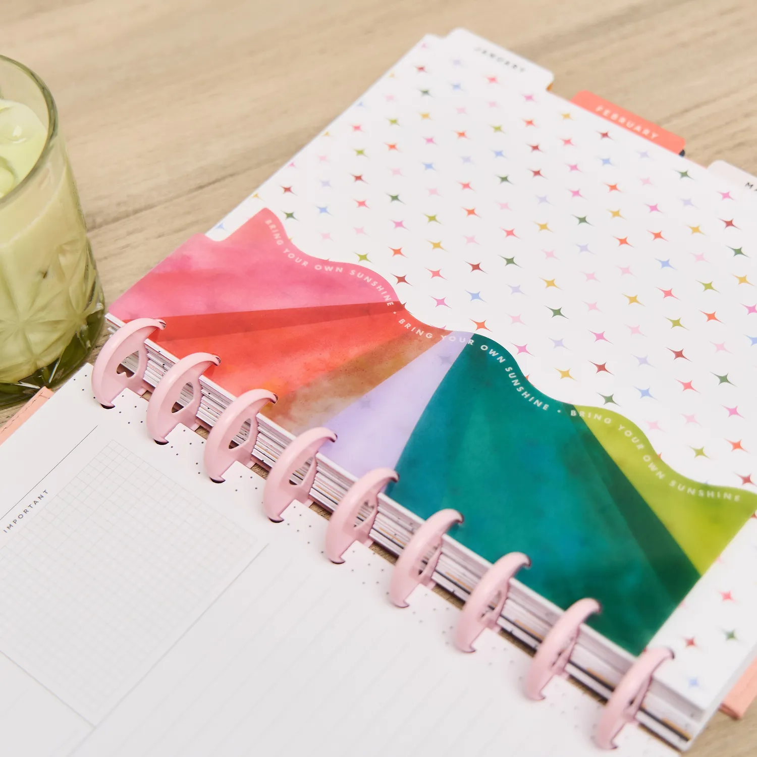 Happy Planner Bright Energy marque-pages Classic lot 2 aquarelle