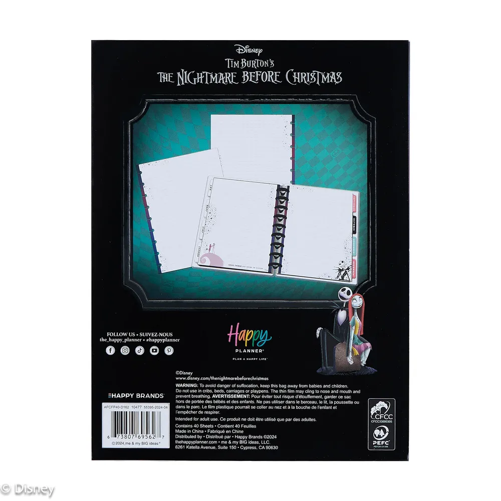 Happy Planner Disney Nightmare Before Christmas recharge pointillée Classic 40 feuilles