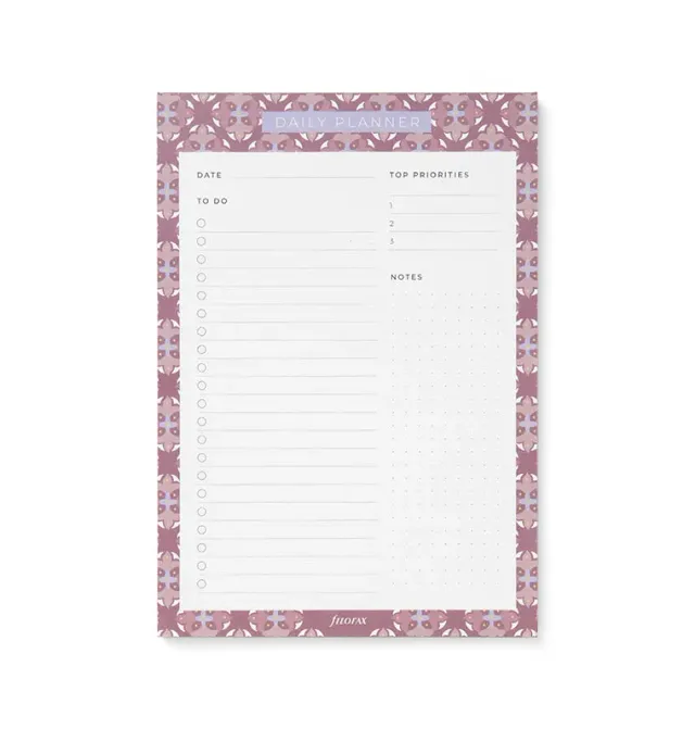 Filofax Mediterranean bloc journalier magnétique 60 feuilles