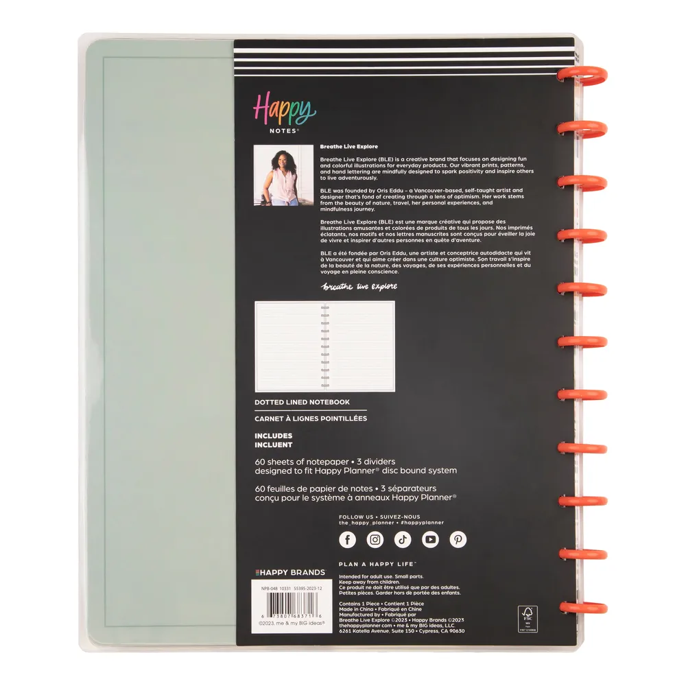 Happy Planner Breathe Live Explore carnet Big pointillé 60