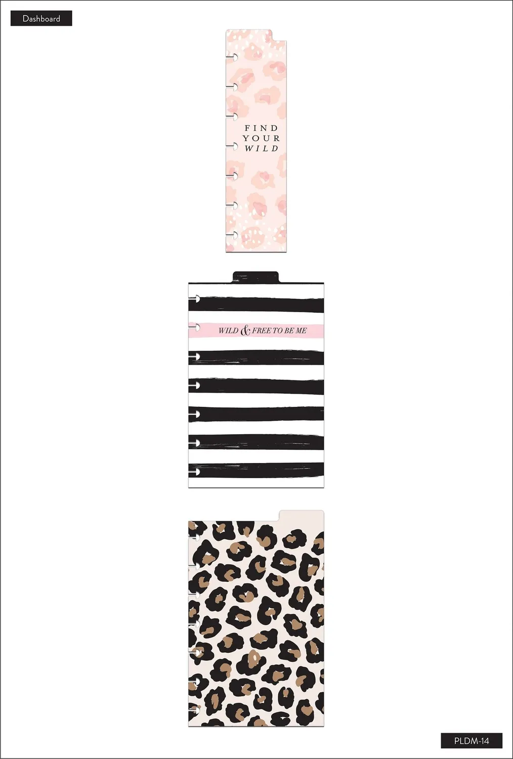 Happy Planner Wild Styled dashboards mini lot 3 animal