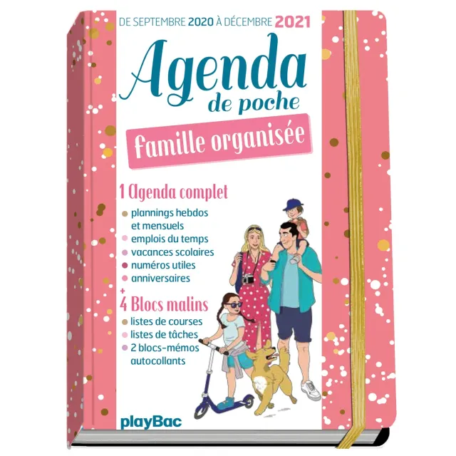 Frigobloc Famille Organisée 2021 agenda de poche rose
