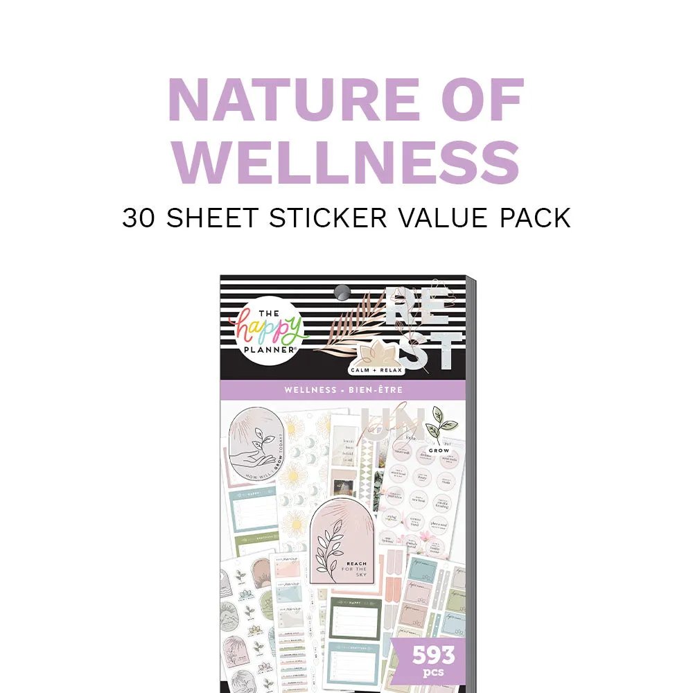Happy Planner Nature of Wellness stickers 30 planches 593 stickers