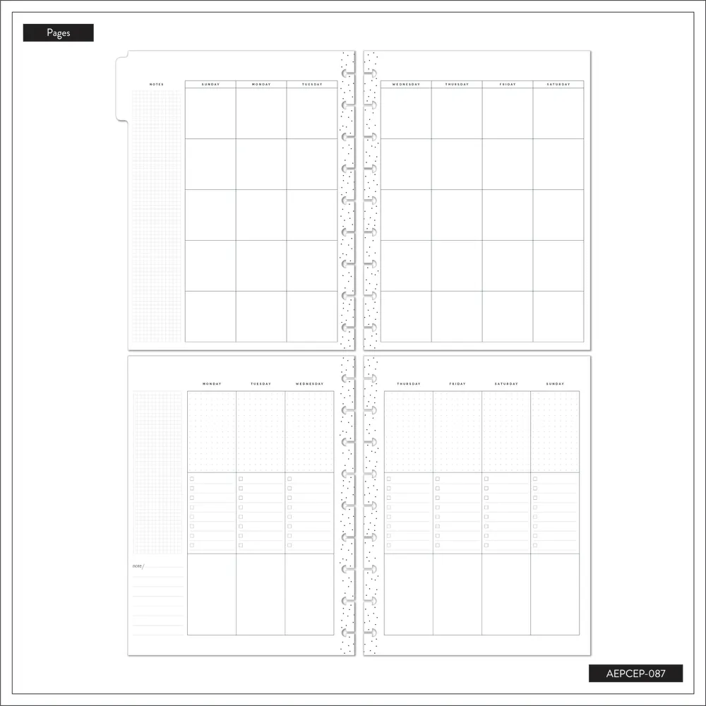 Happy Planner Miss Maker recharge checklist Classic 4 mois couture