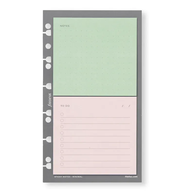 Filofax Minimal sticky notes pense-bêtes repositionnables 2 x 25