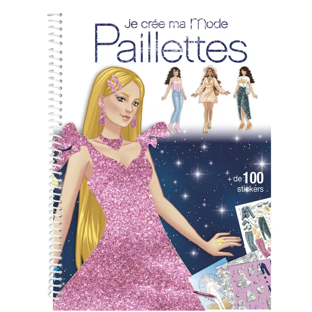 Frigobloc Je crée ma mode cahier créatif paillettes 6 ans