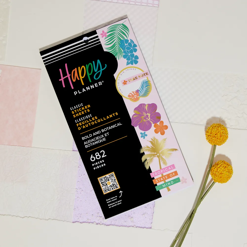 Happy Planner Bold & Botanical stickers 682 pièces tropical