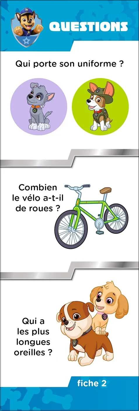 Les Incollables Pat' Patrouille Toute Petite Section éventail 120 quiz