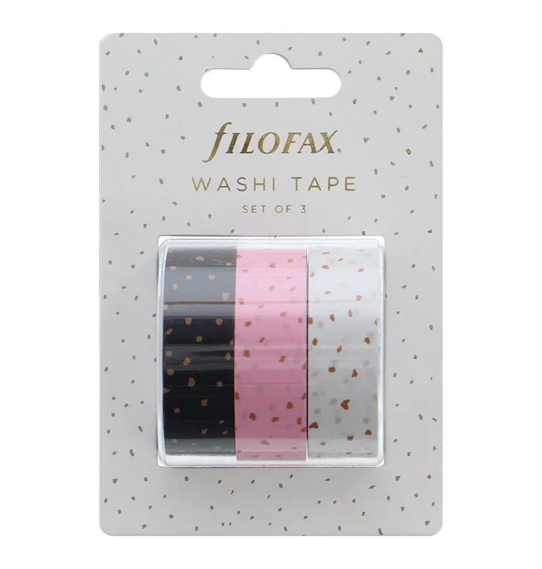 Filofax Confetti set 3 washi tapes agenda anthracite