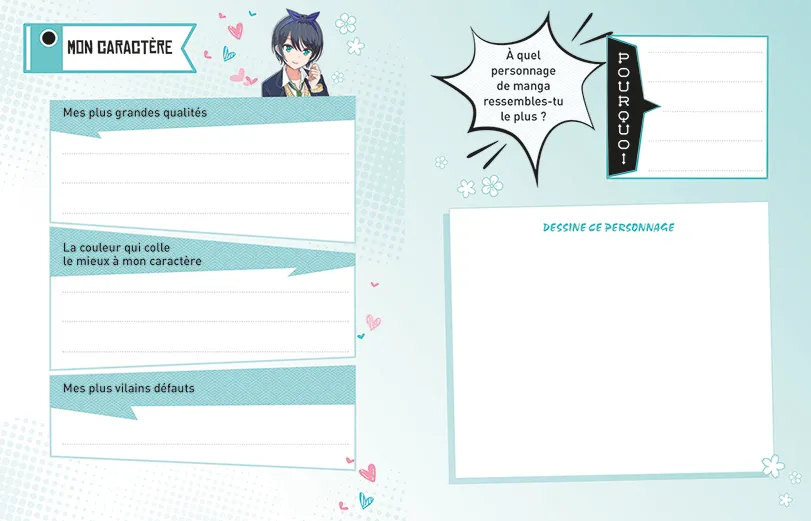 Frigobloc Manga journal intime cadenas stylo pailleté