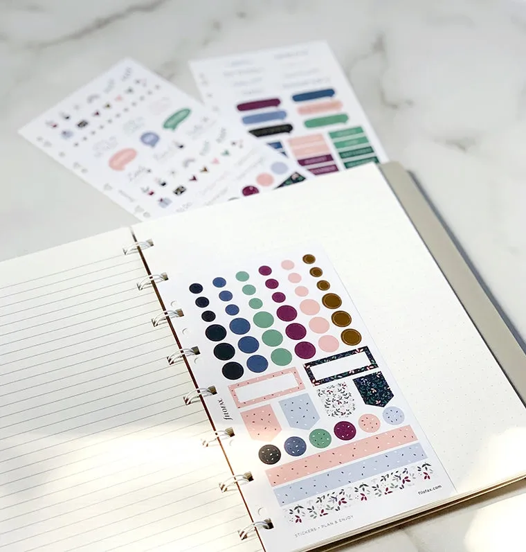Filofax Garden stickers planning 6 feuilles rosé