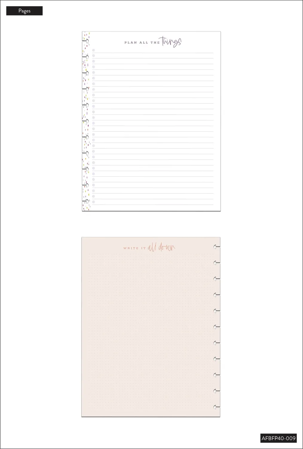 Happy Planner Plan All the Things recharge Big 40 feuilles