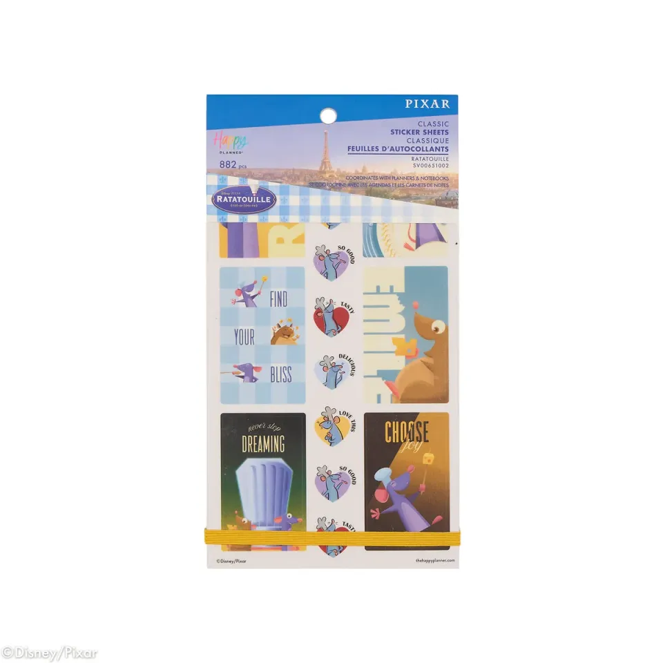 Happy Planner Disney Ratatouille carnet stickers 30 feuilles 882 pièces