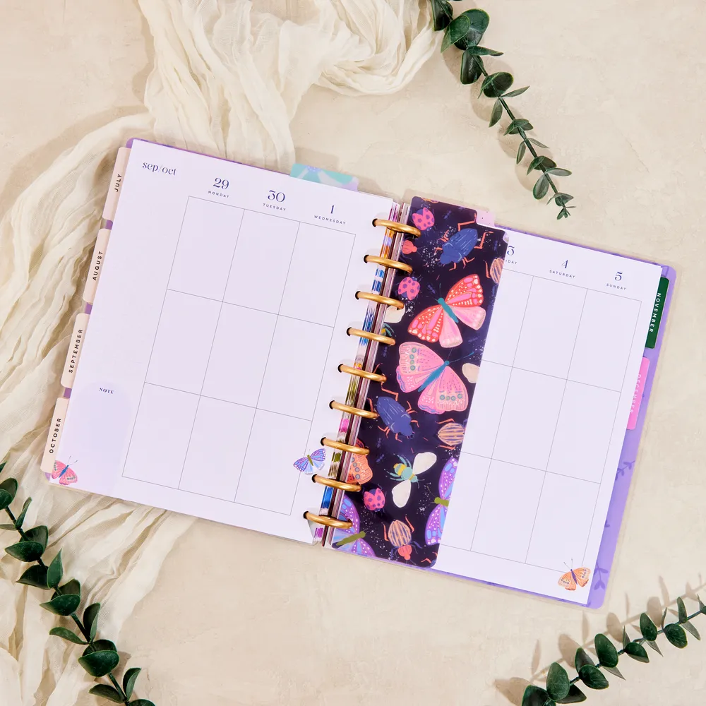 Happy Planner Midnight Botanical marque-pages Classic x3