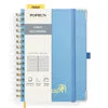 Poprun WH145L carnet spiralé bleu brume ligné papier épais