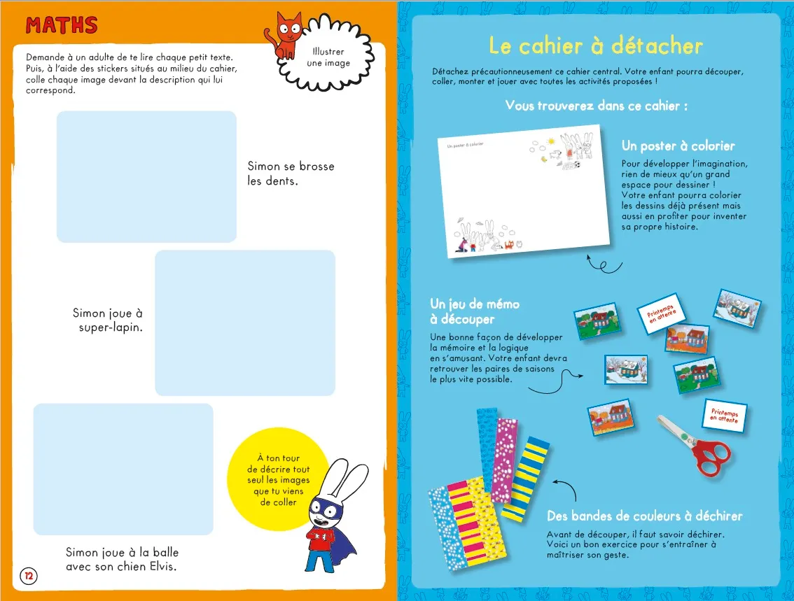 Les Incollables Simon TPS-PS cahier 2-3 ans autocollants