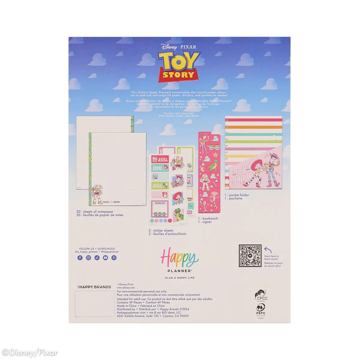 Happy Planner Toy Story 30 ans pack accessoires Big anniversaire