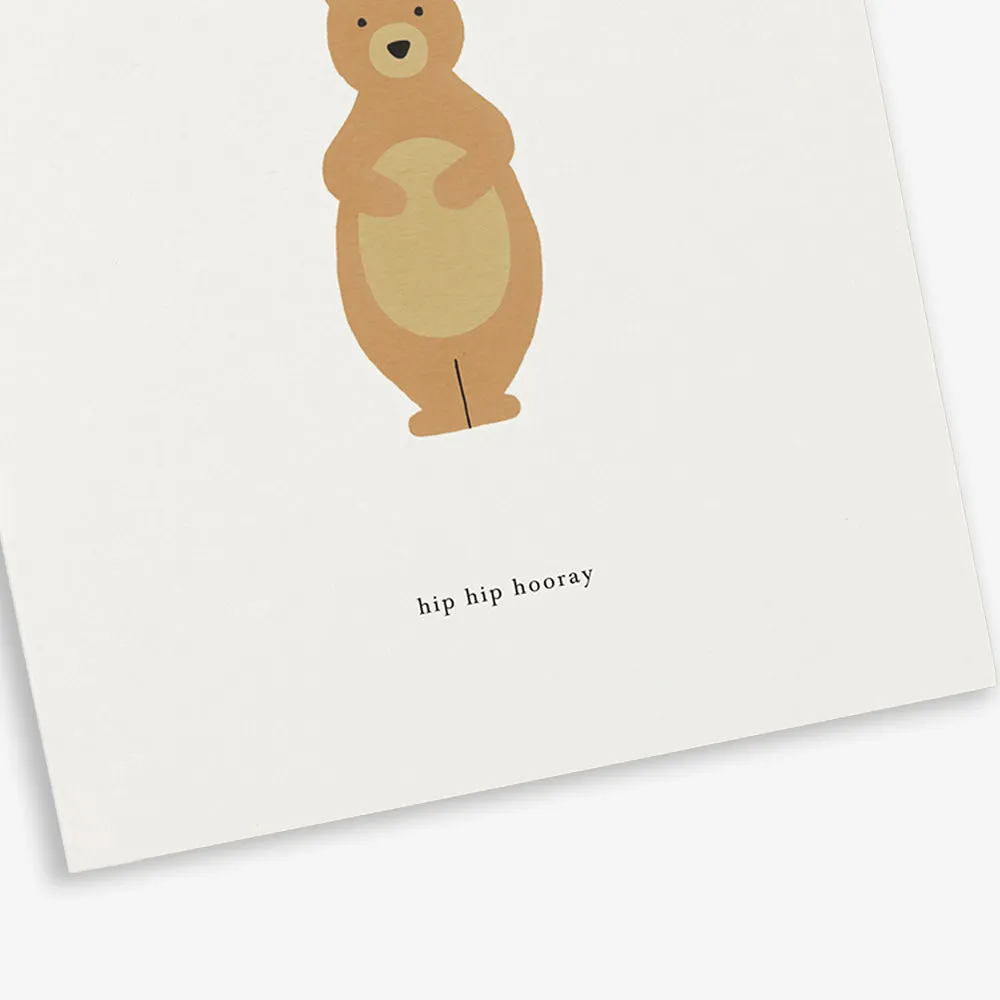 Kartotek Birthday Bear carte anniversaire Hip Hip Hurray