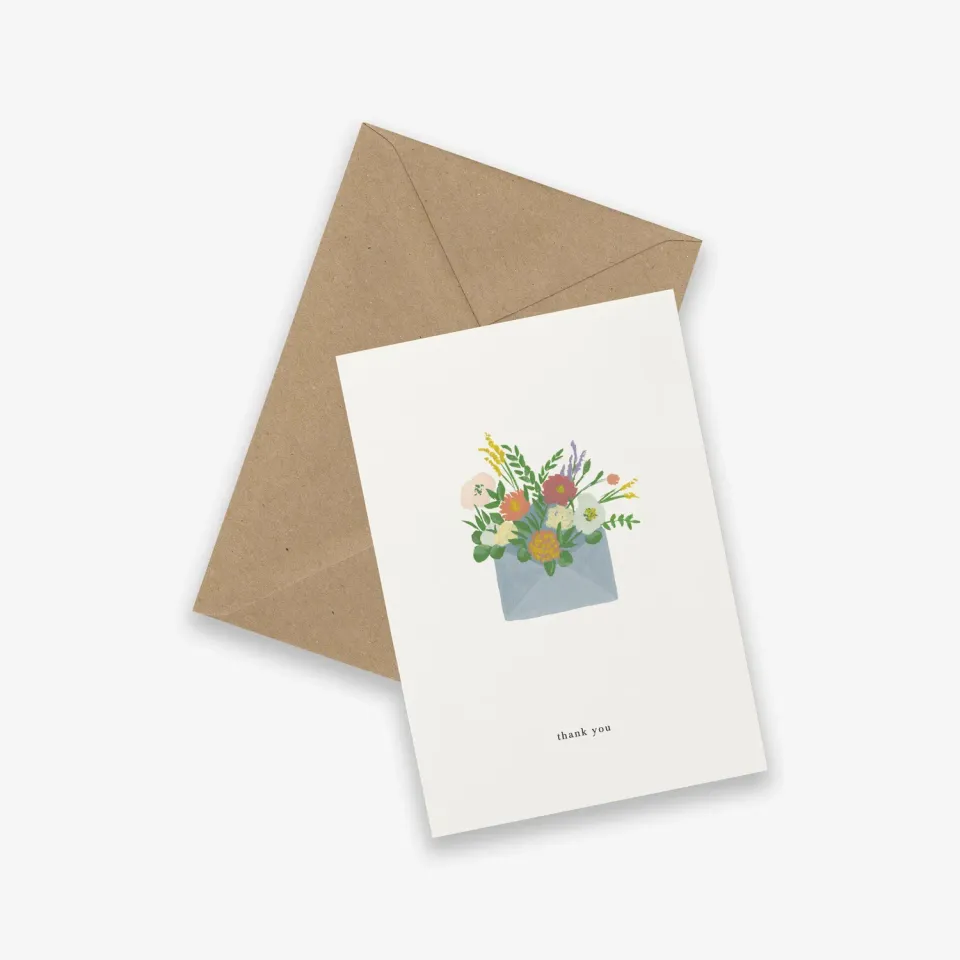 Kartotek Flower Envelope carte merci fleurs enveloppe